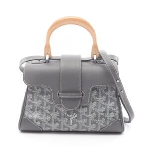 Goyard Saigon Mini Handbag, Coated Canvas and Leather, Women's, Gray Multicol...